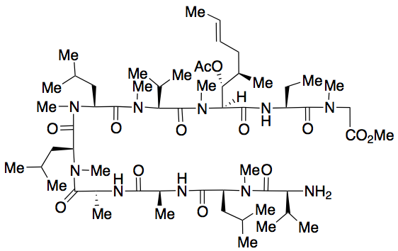 L-Valyl-N-methyl-L-leucyl-L-alanyl-D-alanyl-N-methyl-L-leucyl-N-methyl-L-leucyl-N-methyl-L-valyl-(2S,3R,4R,6E)-3-(acetyloxy)-4-methyl-2-(methylamino)-6-octenoyl-(2S)-2-aminobutanoyl-N-methyl-glycine Methyl Ester