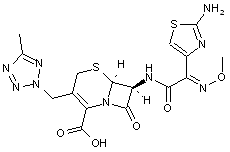 2-2-Dimethylpropanoyloxymethyl (6R-7R)-7-[(Z)-2-(2-aminothiazol-4-yl)-2-methoxyiminoacetylamino]-3-(5-methyl-2H-tetrazol-2-ylmethyl)-8-oxo-5-thia-1-azabicyclo[4.2.0]oct-2-ene-2-carboxylate