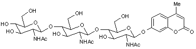 4-Methylumbelliferyl N-N’-N’’-triacetyl-β-D-chitotrioside