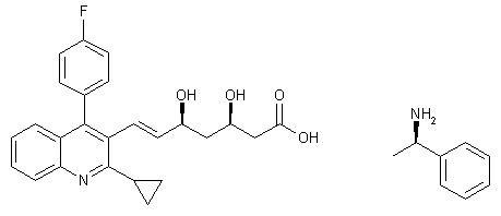 (3R-5S)-7-[2-Cyclopropyl-4-(4-fluorophenyl)-3-quinolyl]-3-5-dihydroxy-6-heptane acid (+)-phenylethylamine salt