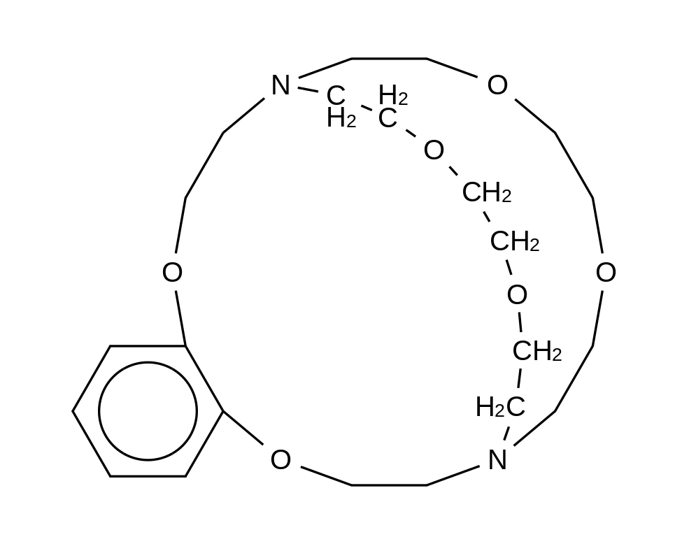 5,6-Benzo-4,7,13,16,21,24-hexaoxa-1,10-diazabicyclo[8.8.8]hexacos-5-ene solution