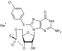 8-(4-Chlorophenylthio)guanosine 3’-5’-cyclic monophosphothioate Sp-isomer sodium salt