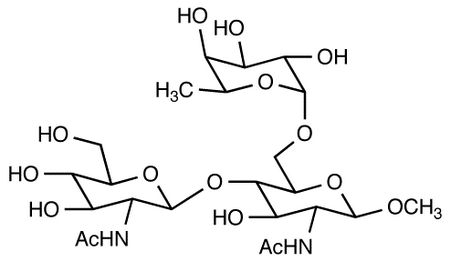 Methyl 2-Acetamido-4-O-(2-acetamido-2-deoxy-β-D-gluco- pyranosyl)-2-deoxy-6-O-(α-L-fucopyranosyl)-β-D-glucopyranoside