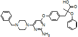 3-(4-(2-amino-6-(4-benzylpiperazin-1-yl) pyrimidin-4-yloxy)phenyl)-2-methyl-2-phenoxypropanoic acid