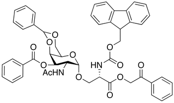 (S)-O-[2-(Acetylamino)-3-O-benzoyl-2-deoxy-4,6-O-benzylidene-α-D-galactopyranosyl]-N-9-Fmoc-L-serine Phenacyl Ester