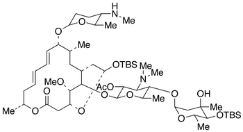 2’-O-Acetyl-4’’-O-tert-butyldimethylsilyl-4’’’-de-N-methylspiramycin I 3,18-(O-tert-Butyldimethylsilyl)acetal