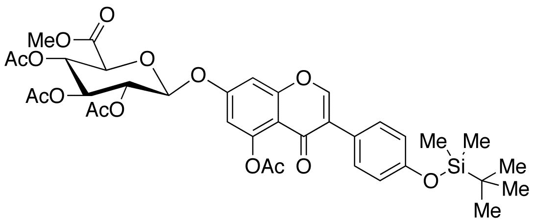 5-O-Acetyl-4’-O-tert-butyldimethylsilyl Genistein 7-(Tri-O-acetyl-β-D-glucuronic Acid Methyl Ester)