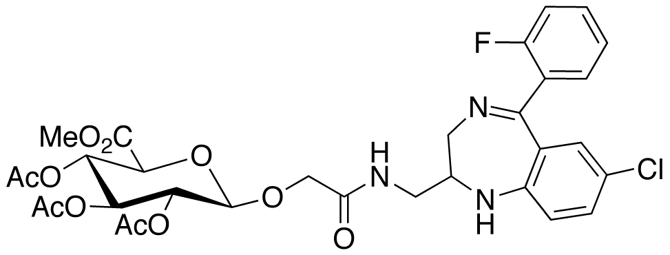 N-2-Aminomethyl-N-hydroxyacetyl-7-chloro-2,3-dihydro-5-(2-fluorophenyl)-1H-1,4-benzodiazepine) β-D-Glucuronide Methyl Ester Triacetate