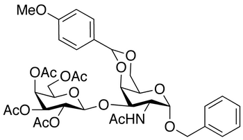 Benzyl 2-Acetamido-2-deoxy-4,6-O-(4’-methoxybenzylidene)-3-O-(2’,3’,4’,6’-tetra- O-acetyl-β-D-galactopyranosyl)-α-D-galactopyranoside