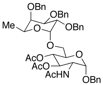 Benzyl 2-Acetamido-3,4-di-O-acetyl-2-deoxy-6-O-(tri-O-benzyl-L-fucopyranosyl)-α-D-glucopyranoside  (4:1 α/β mixture)