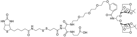 2-[(2-Biotinylamidoethyl)dithiopropionylamino]-N-11-[4-benzoyl-1,3-bis-(1,6-anhydro-2,3-isopropylidine-ß-D-manopyrano-4-yloxy)-2-propylamino-3,6,9,12-tetraoxododecanyl]-N’-[2-hydroxylcarbonylethylamino]malonic Acid Diamide