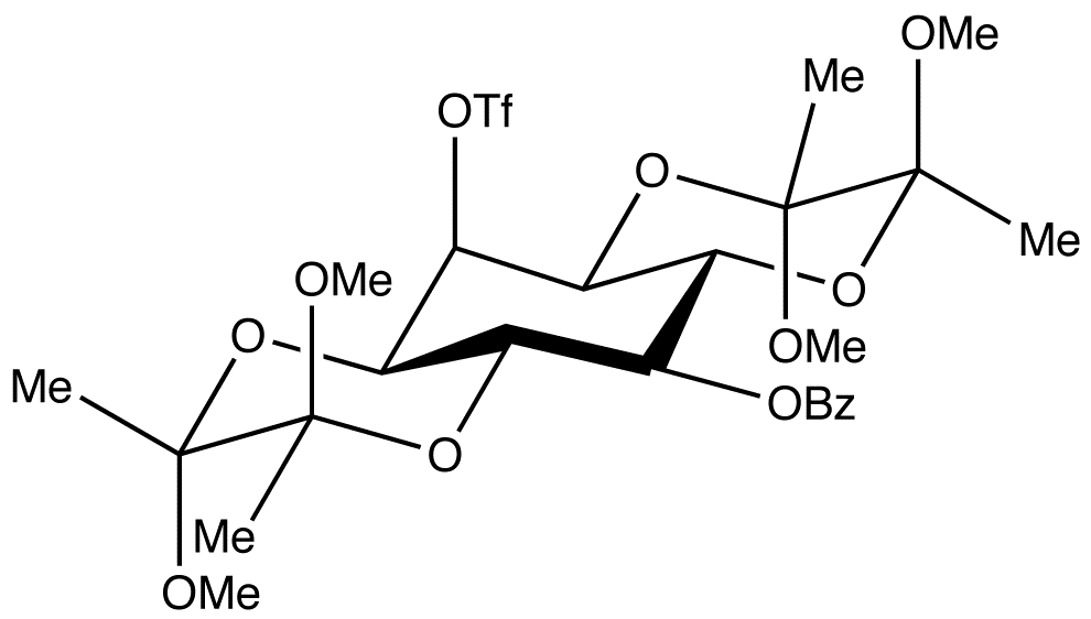 1,6:3,4-Bis-[O-(2,3-dimethoxybutane-2,3-diyl)]-2-O-trifluoromethanesulfonyl-5-O-benzolyl-myo-inositol