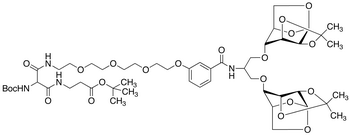 tert-Butyl 14-(N-Boc-amino)-1-[3-[1,3-bis(1’,6’-anhydro-2’,3’-isopropylidine)-ß- -D-manopyrano-4-yloxy]propan-2-ylcarbamoyl]phenoxy-13,15-dioxo-3,6,9-trioxa- 12,16-diazanonadecan-19-oate