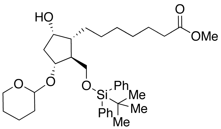 (1R,2S,3R,5S)-2-(tert-Butyldiphenylsilyloxy)methyl-5-hydroxy-3-tetrahydropyranyloxy-cyclopentaneheptanoic Acid Methyl Ester (Mixture of Diastereomers)