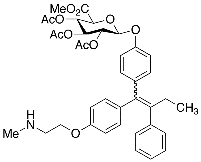 N-Desmethyl-4-hydroxy Tamoxifen Tri-O-acetyl-β-D-glucuronic Acid Methyl Ester (E/Z Mixture)