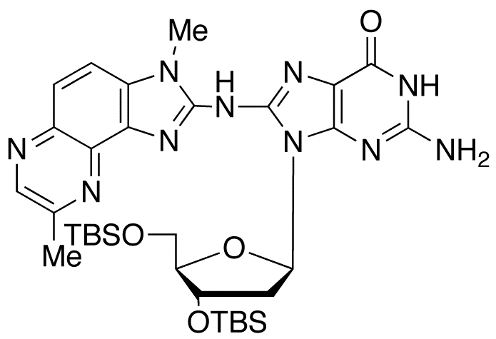 3’,5’-Di-O-tert-butyldimethylsilyl-2’-deoxy-8-[(3-methyl-8-methyl-3H-imidazo[4,5-f]quinoxalin-2-yl)amino]guanosine
