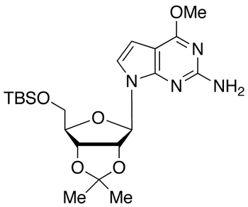 7-[5-O-[(1,1-Dimethylethyl)dimethylsilyl]-2,3-O-(1-methylethylidene)-β -D-ribofuranosyl]-4-methoxy-7H-pyrrolo[2,3-d]pyrimidin-2-amine