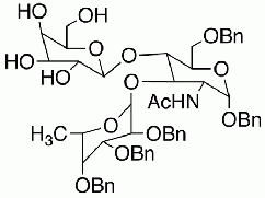 Benzyl 2-acetamido-6-O-benzyl-3-(2,3,4-tri-O-benzyl-β-L-fucopyranosyl) -4-β-D-galactopyranosyl)-2-deoxy-α-D-glucopyranoside