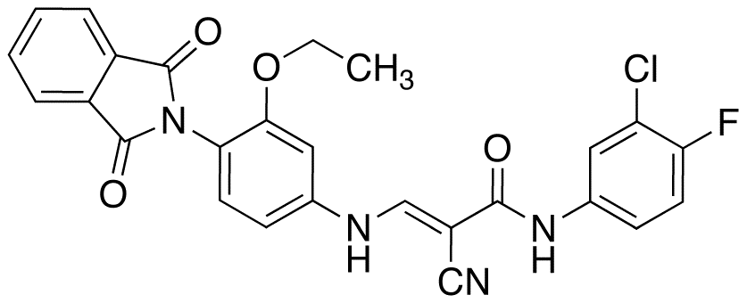 (E)-3-[3-Ethoxy-4-(phthalimidyl)anilino]-N-(3-chloro-4-fluorophenyl)-2-cyano-2-propenamide