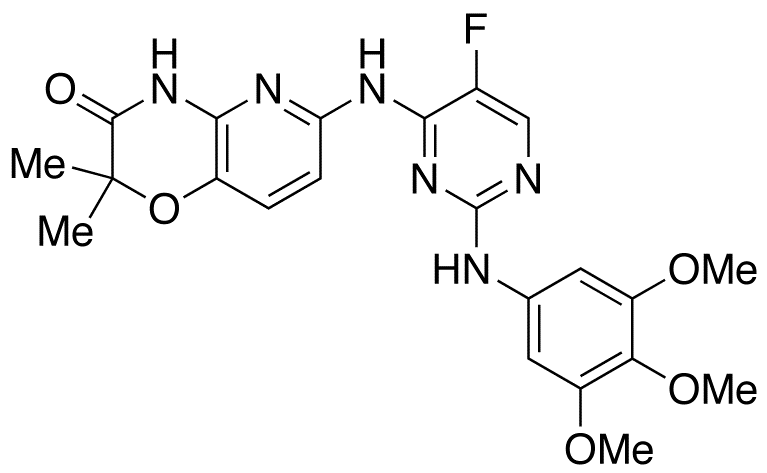 6-[[5-Fluoro-2-[(3,4,5-trimethoxyphenyl)amino]-4-pyrimidinyl]amino]-2,2-dimethyl-2H-pyrido[3,2-β]-1,4-oxazin-3(4H)-one 