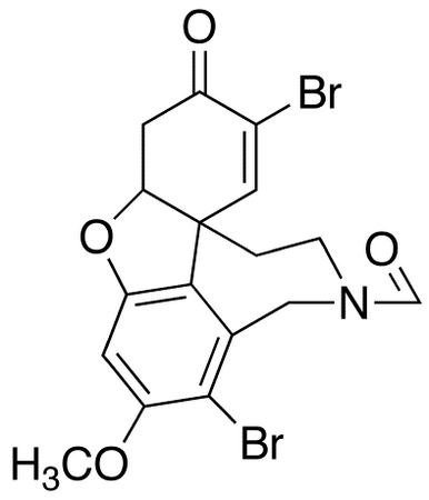 (+/-)-(4aα)-4a,5,9,10,11,12-Hexahydro-1,5-dibromo-11-formyl-3-methoxy-6H-benzofuro[3a,3,2-e,f][2]benzazepin-6-one
