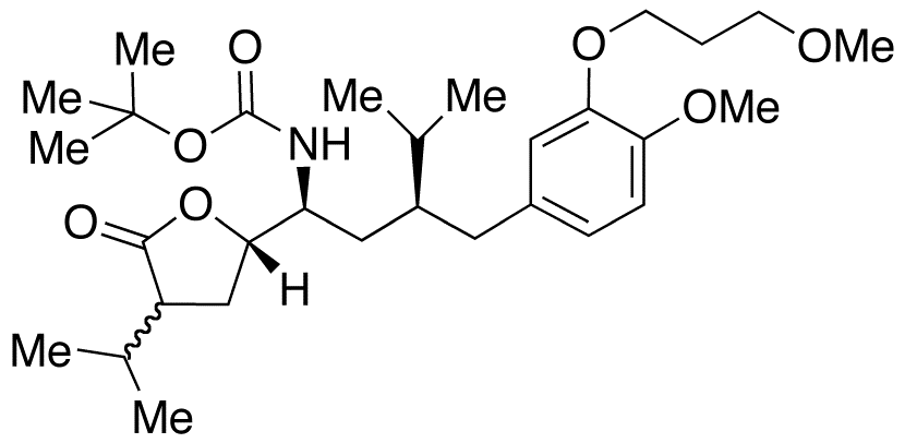 [(1S,3S)-3-[[4-Methoxy-3-(3-methoxypropoxy)phenyl]methyl]-4-methyl-1-[(2S)-tetrahydro-4-(1-methylethyl)-5-oxo-2-furanyl]pentyl]carbamic Acid 1,1-tert-Butyl Ester (Mixture of Diastereomers)