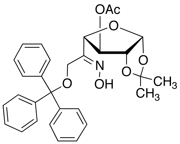 1,2-O-(1-Methylethylidene)-6-O-(triphenylmethyl)-β-L-arabino-hexofuranos-5-ulose Oxime 3-Acetate