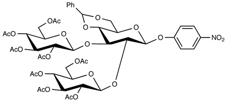 4-Nitrophenyl 4,6-Benzylidene-2,3-di-O-(2,3,4,6-tetra-O-acetyl-β-D-glucopyranosyl)-β-D-glucopyranoside