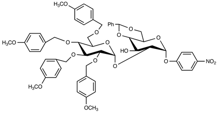 4-Nitrophenyl 2-O-(2’,3’,4’,6’-tetra-O-4-methoxybenzyl-α-D-glucopyranosyl)-4,6-benzylidene-α-D-glucopyranoside