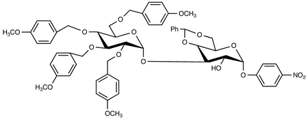 4-Nitrophenyl 3-O-(2’,3’,4’,6’-tetra-O-4-methoxybenzyl-α-D-glucopyranosyl)-4,6-benzylidene-α-D-glucopyranoside