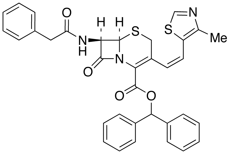 (6R,7R)-7-Phenylacetamido-3-[(Z)-2-(4-methylthiazol-5-yl)ethenyl]-3-cephem-4-carboxylic Acid Diphenyl Methyl Ester