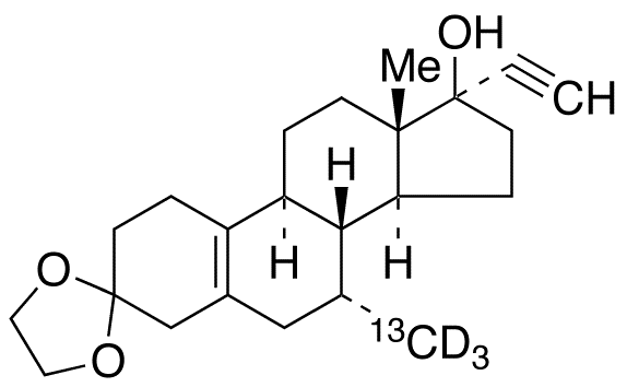 Tibolone-<sup>13</sup>C,d<sub>3</sub> 3-Ethylene Ketal