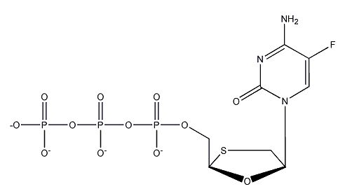 (-)-’-L-2’,3’-Dideoxy-5-fluoro-3’-thiacytidine-5’-triphosphate, tetraammonium salt