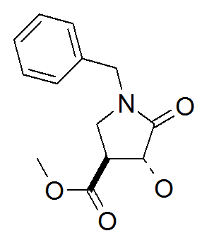 trans-N-Benzyl-3-hydroxy-2-pyrrolidi-none-4-carboxylic acid methyl ester