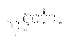 N-[5-Chloro-4-(4-chlorobenzoyl)-2-methylphenyl]-2-hydroxy-3,5-diiodobenzamide