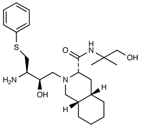 (3S,4aS,8aS)-2-[(2R,3R)-3-[(3-Amino-2-hydroxy-4-phenythiobutyl]-decahydro-N-(2-hydroxy-1,1-dimethylethyl)-3-isoquinolinecarboxamide