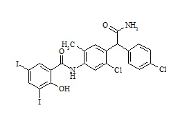 N-(4-(2-Amino-1-(4-chlorophenyl)-2-oxoethyl)-5-chloro-2-methylphenyl)-2-hydroxy-3,5-diiodobenzamide