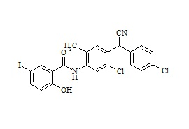 N-(5-Chloro-4-((4-chlorophenyl)(cyano)methyl)-2-methylphenyl)-2-hydroxy-5-iodobenzamide