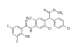 Methyl 2-(2-chloro-4-(2-hydroxy-3,5-diiodobenzamido)-5-methylphenyl)-2-(4-chlorophenyl)acetate