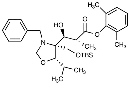 3-[(4S,5S)-N-Benzyl-4-(t-butyldimethylsilyloxymethyl)-5-isopropyloxazoladin-4-yl]-(2R,3R)-3-hydroxy-2-methylpropionic Acid, 2,6-Dimethylphenyl Ester