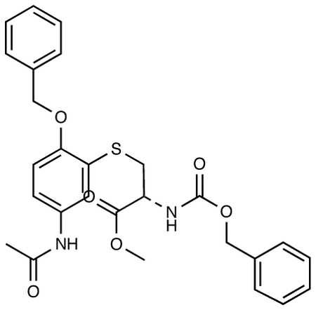 N-Benzyloxycarbonyl-5-(3-acetamido-6-benzyloxypenyl)cysteine Methyl Ester