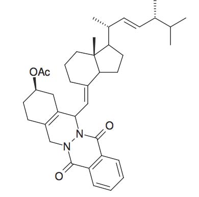 Acetic acid 14-[7a-methyl-1-(1,4,5-trimethyl-hex-2-enyl)- octahydro-inden-4-ylidenemethyl]-7,12-dioxo- 1,2,3,4,5,7,12,14-octahydro-phthalazino[2,3-β]phthalazin-2-yl ester