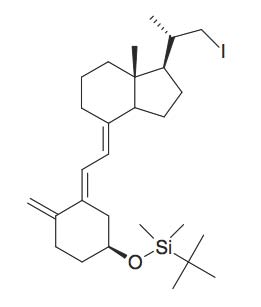 tert-Butyl-(3-(2-[1-(2-iodo-1-methyl-ethyl)-7a-methyl-octahydro-inden-4-ylidene]-ethylidene)-4-methylene-cyclohexyloxy)-dimethyl-silane