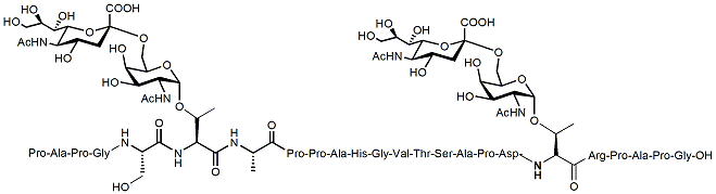 PAPGST(Neu5Ac-Î±(2-6)-GalNAc)APPAHGVTSAPDT(Neu5Ac-Î±(2-6)-GalNAc)RPAPG-OH