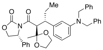 [4R-[3(2S,3S),4R]]-3-[3-[3-[Bis(phenylmethyl)amino]phenyl]-2-(2-methyl-1,3-dioxolan-2-yl)-1-oxopentyl]-4-phenyl-2-oxazolidinone