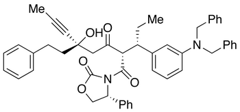 [4R-[3(2(S),5(R),4R]]-3-[2-[1-[3-[Bis(phenylmethyl)amino]phenyl]propyl]-5-hydroxy-1,3-dioxo-5-(2-phenylethyl)-6-octynyl]-4-phenyl-2-oxazolidinone