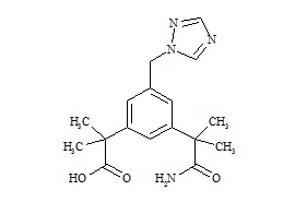 Anastrozole Impurity (2-(3-((1H-1,2,4-triazol-1-yl)methyl)-5-(1-NH2-2-Me-1-oxopropan-2-yl)phenyl)-2-methylpropanoic acid