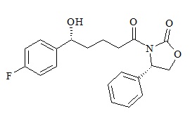Ezetimibe impurity (3-[5-(4-Fluoro-phenyl)-5-(R)-hydroxy-pentanoyl]-4-(S)-phenyl-oxazolidin-2-one)