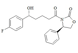 Ezetimibe impurity (3-[5-(4-Fluoro-phenyl)-5-(R)-hydroxy-pentanoyl]-4-(R)-phenyl-oxazolidin-2-one)