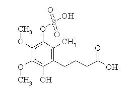 2-Hydroxy-3,4-dimethoxy-6-methyl-5-sulfooxybenzenebutanoic acd